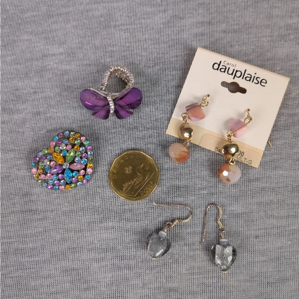 Lot of Earrings, Pin and Ring
